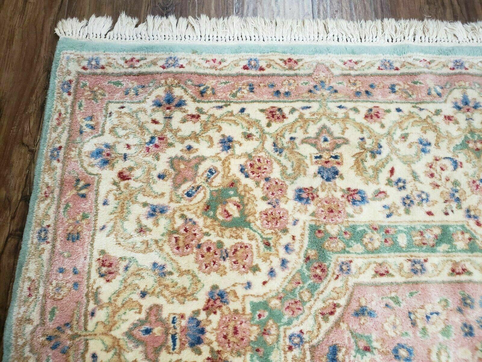 11' X 12' Handmade India Royal Kirman Wool Rug Hand Knotted Carpet Square Green - Jewel Rugs