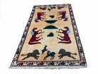 4x6 Rug Handmade Zagros Quality Wool Horses Tribal Hand-Knotted Rug Veggie Dye - Jewel Rugs